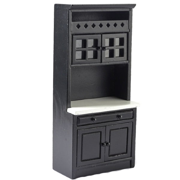 Black Dollhouse Miniature Cabinet