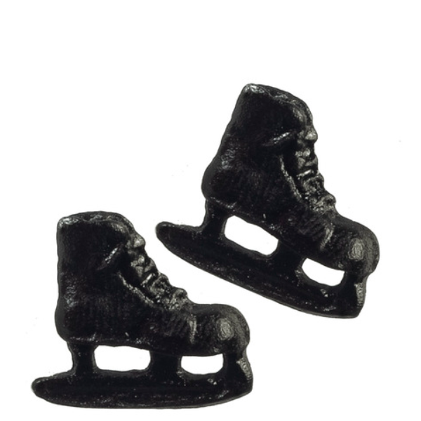 Black Dollhouse Miniature Ice Skates