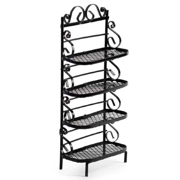 Black Dollhouse Miniature Bakers' Rack