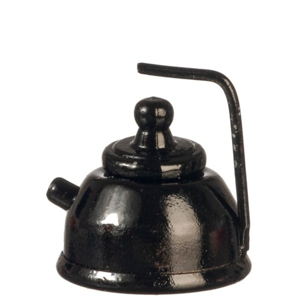 Black Dollhouse Miniature Teapot