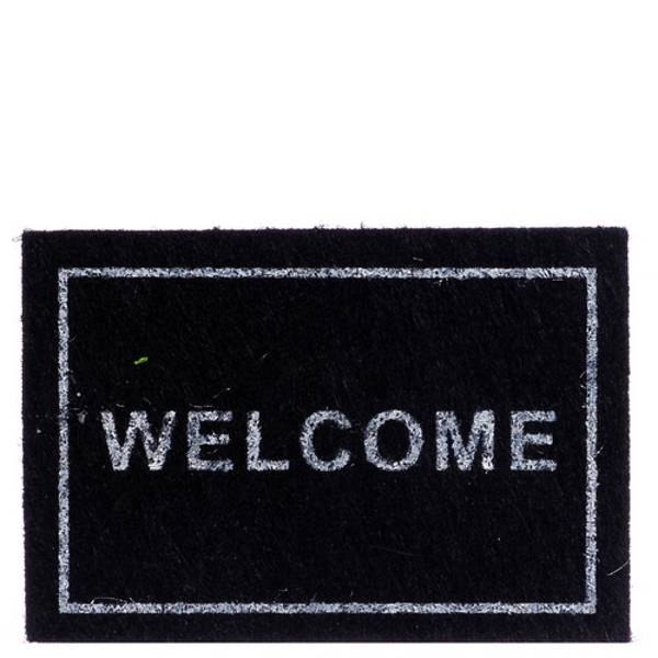 Black Dollhouse Miniature Welcome Mat
