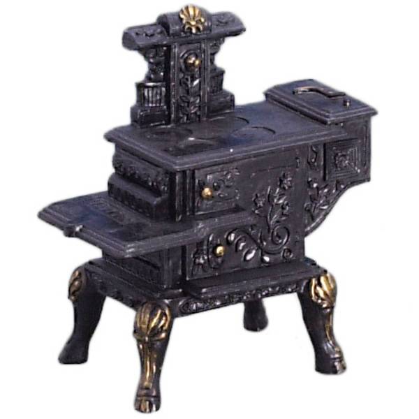 Black Dollhouse Miniature Wood Stove