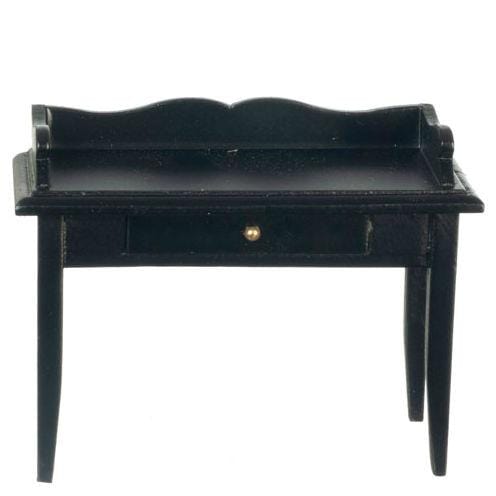 Black Dollhouse Miniature Writing Desk