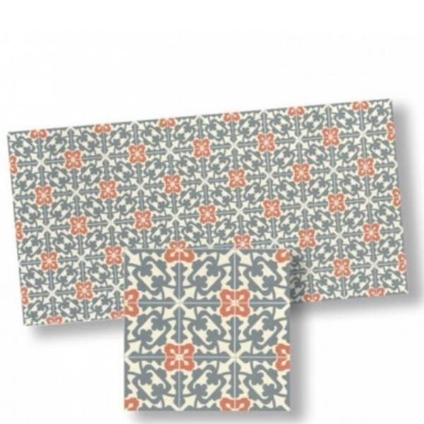 Blue & Orange Dollhouse Floor Tile