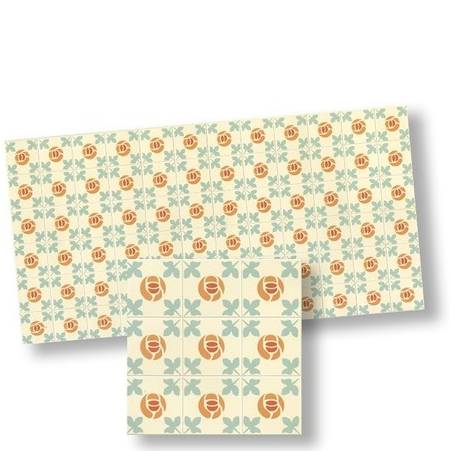 Blue & Terra Cotta Mosaic Dollhouse Floor Tile