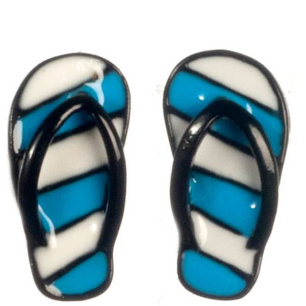 Blue & White Dollhouse Miniature Sandals