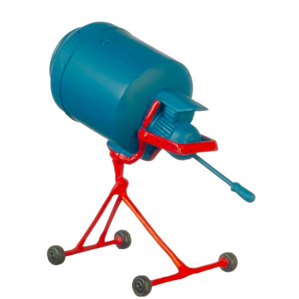 Blue Dollhouse Miniature Cement Mixer