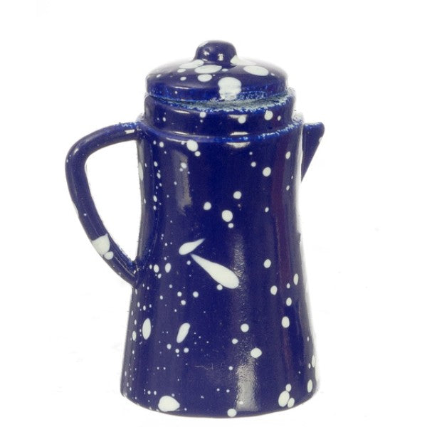 Blue Enamelware Dollhouse Miniature Coffee Pot