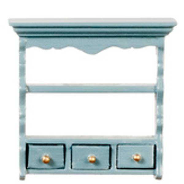 Blue Dollhouse Miniature Kitchen Shelf