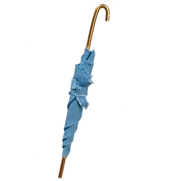 Blue Dollhouse Miniature Umbrella