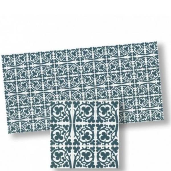 Blue Flower Dollhouse Floor Tile
