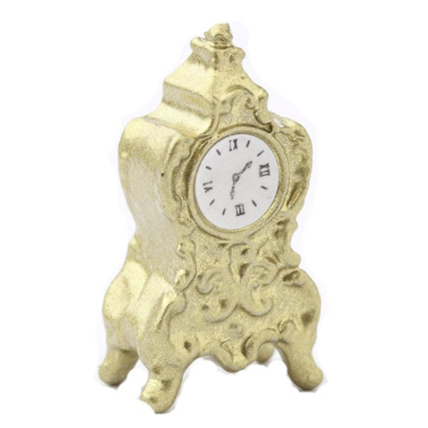 Brass Dollhouse Miniature Mantle Clock