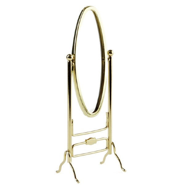 Brass Dollhouse Miniature Cheval Mirror