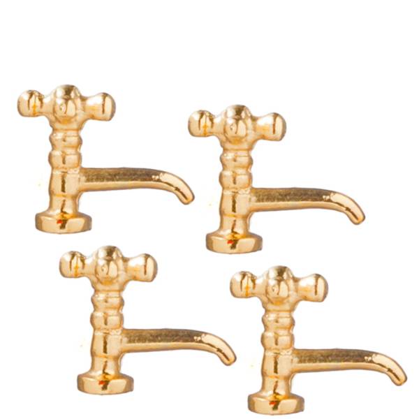 4 Brass Dollhouse Miniature Spigots