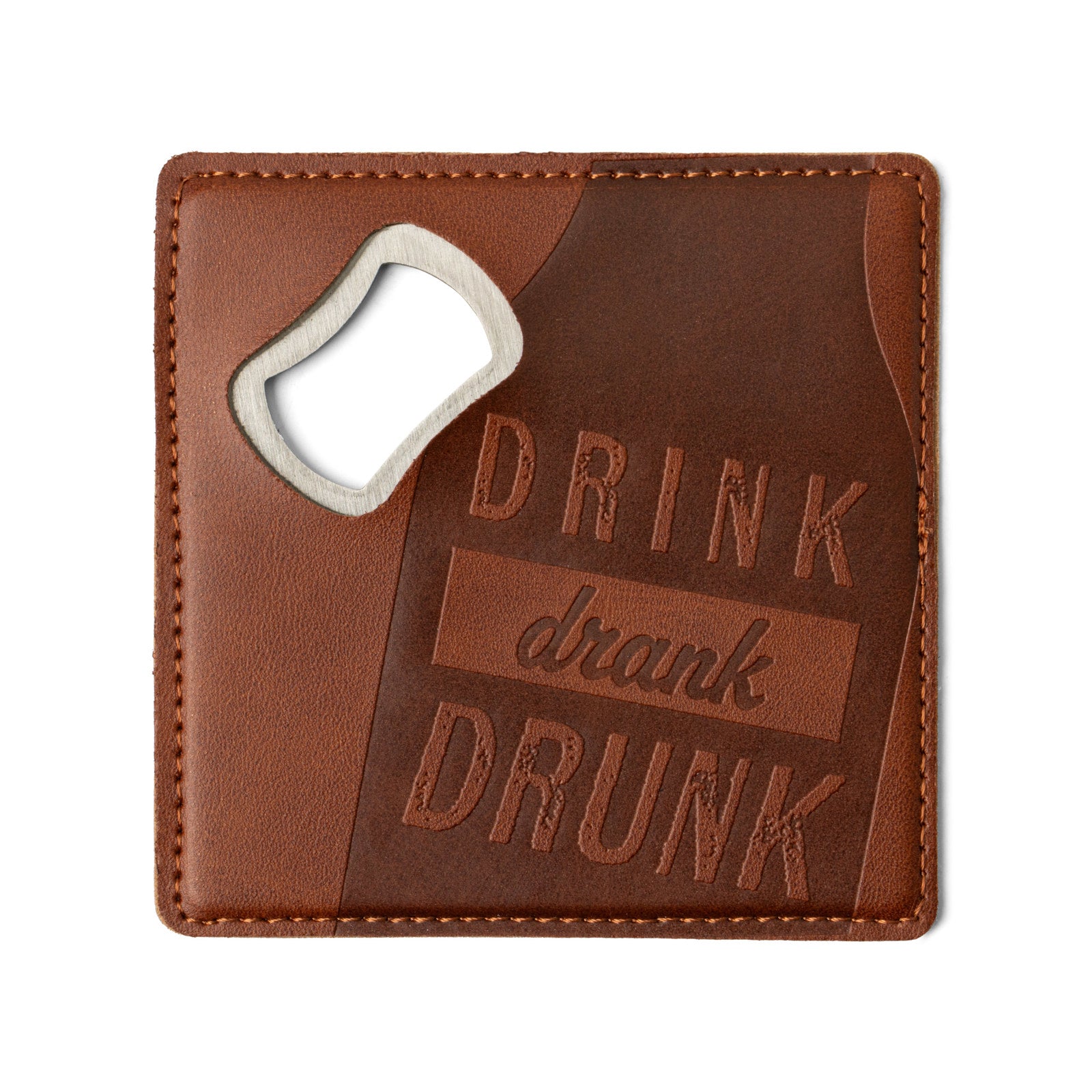 Brodeo Drive™ Pour Decisions Bottle Opener Coaster - Drink Drank Drunk