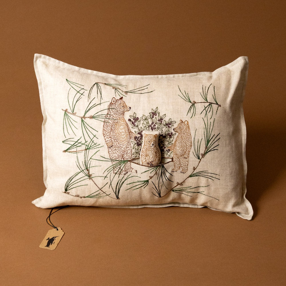 Embroidered Pocket Pillow | Briar Bears