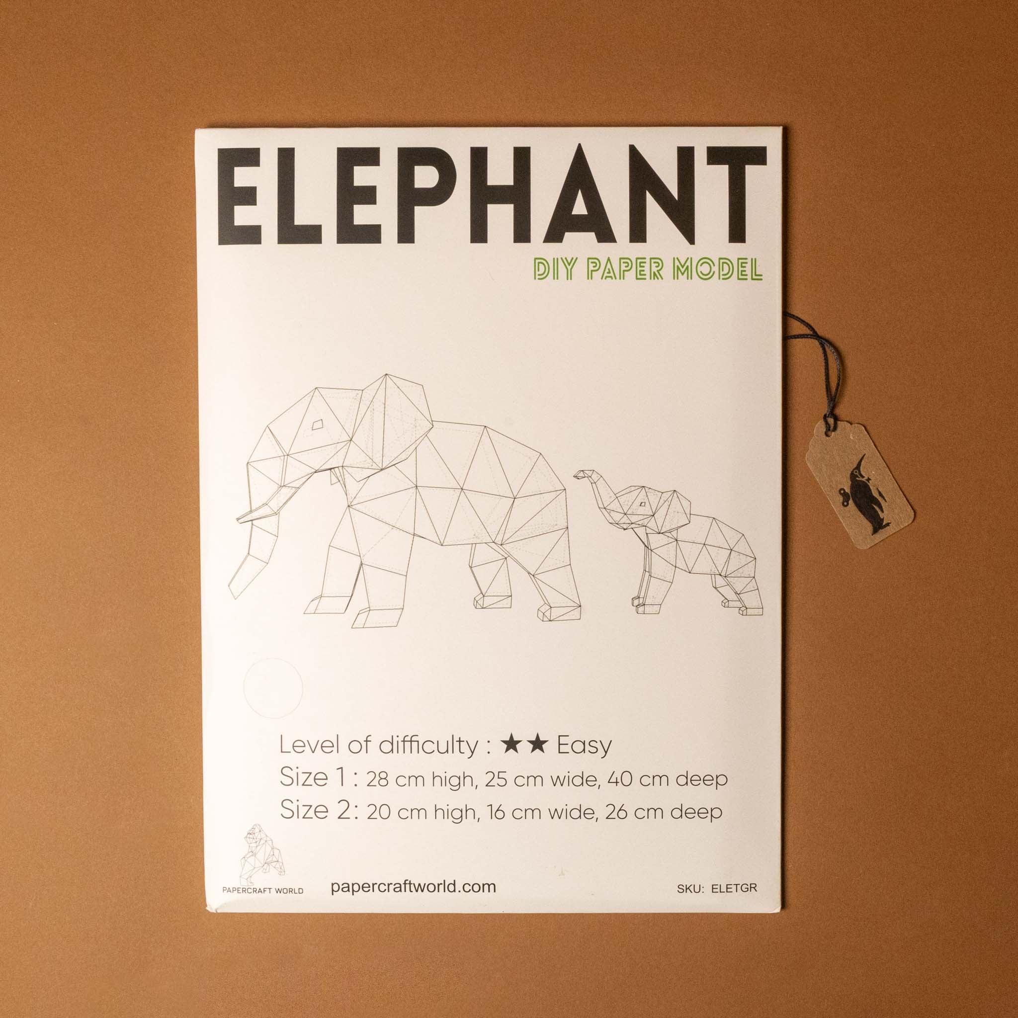 Build Your Own 3-D Origami Elephants Model Kit