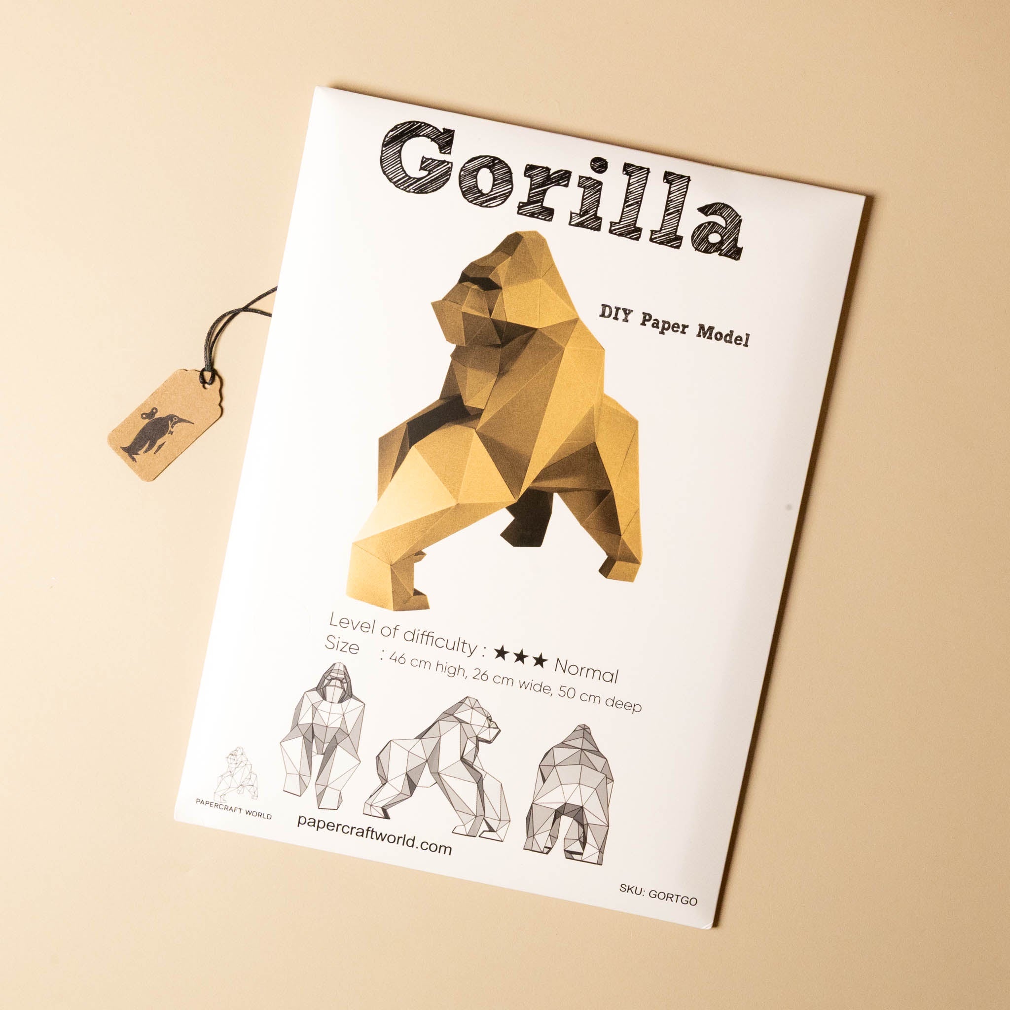 Build Your Own 3-D Origami Gorilla Model Kit | Limited Edition