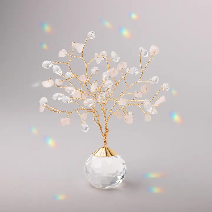Suncatcher Tree of Life - Rose Quartz/Love/Gold