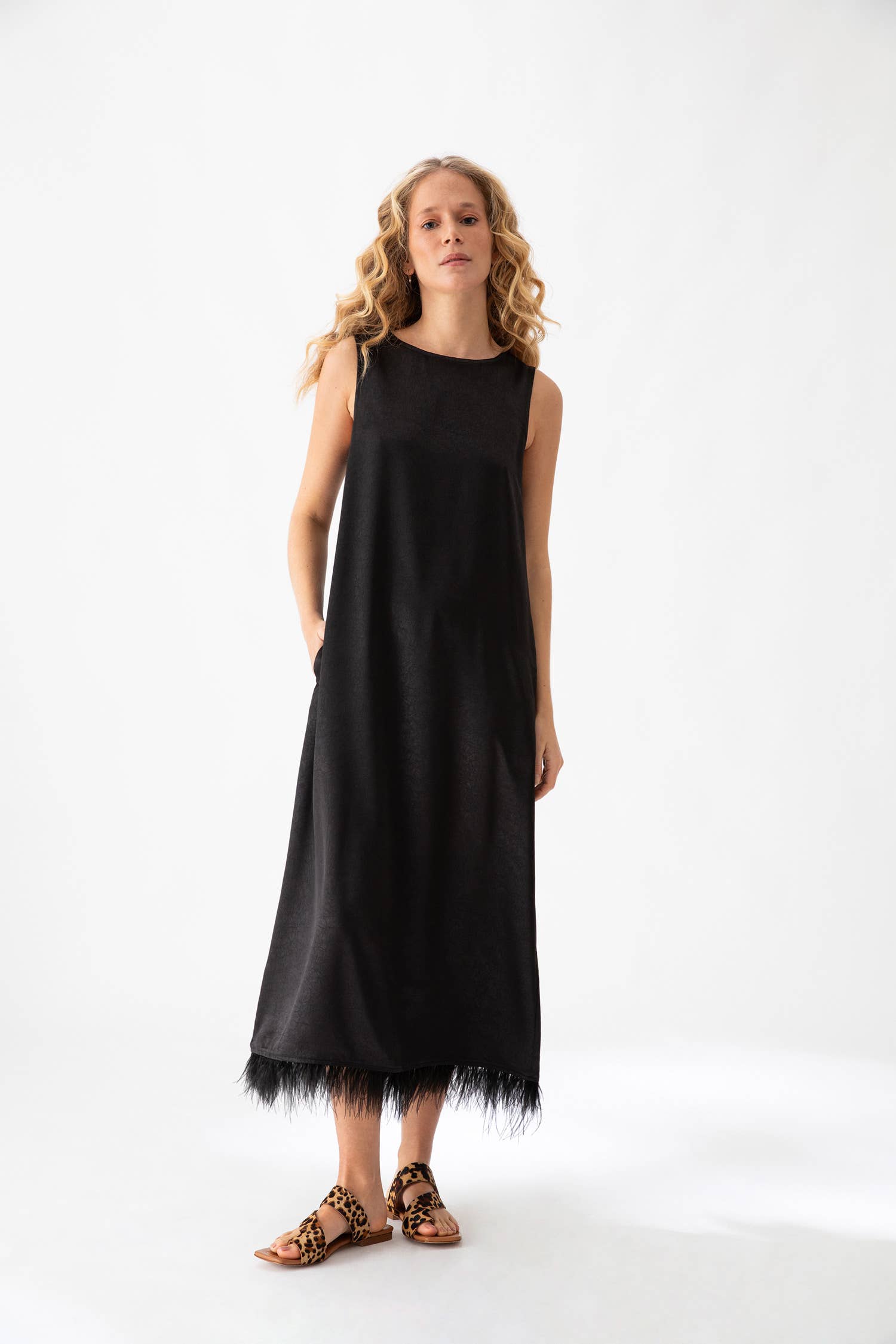 Feather midi dress        (404633-1): S