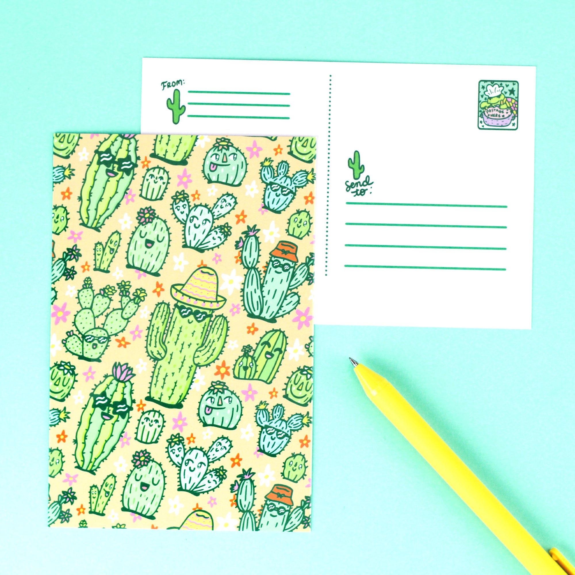 Happy Cactus Postcard