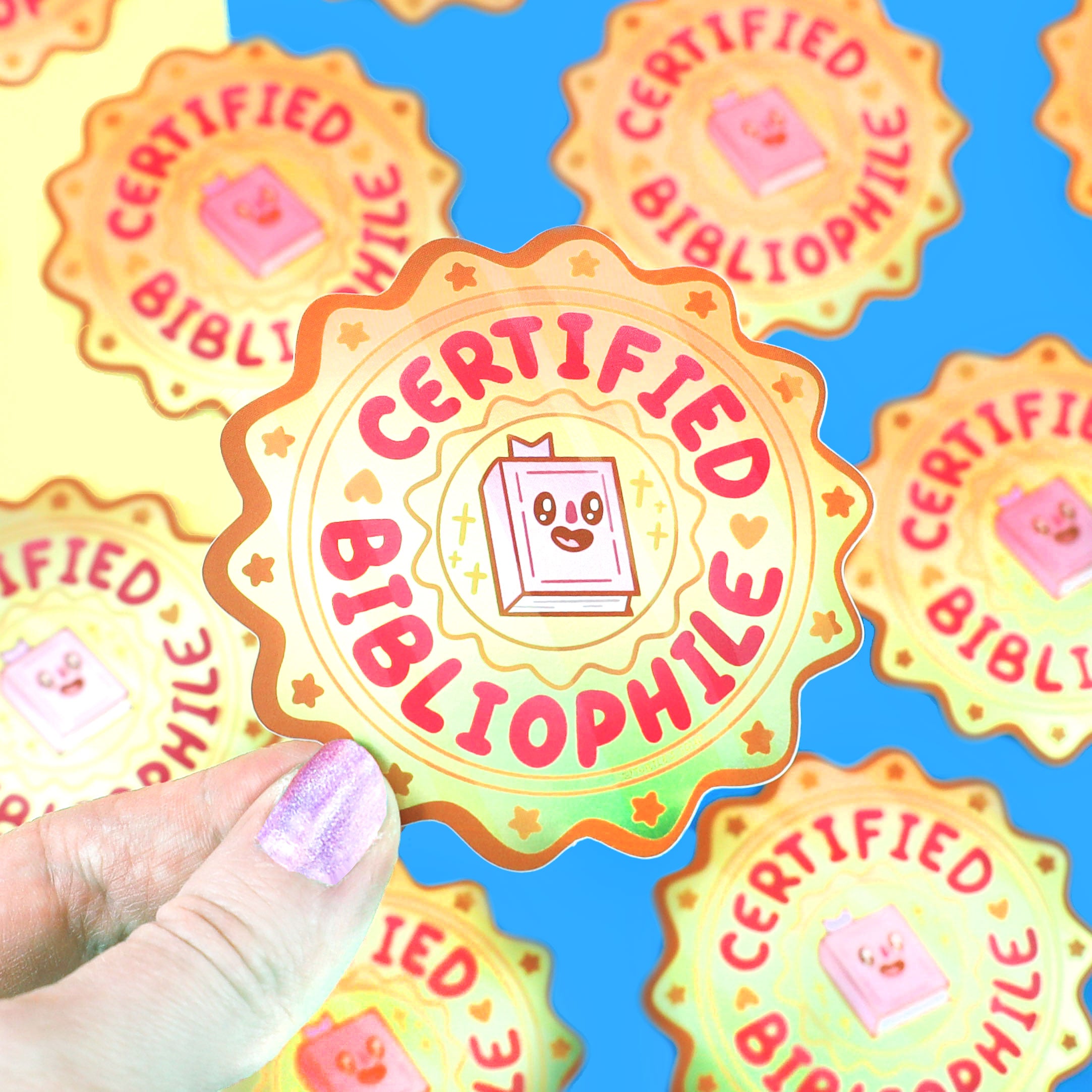 Certified Bibliophile Metallic Vinyl Sticker