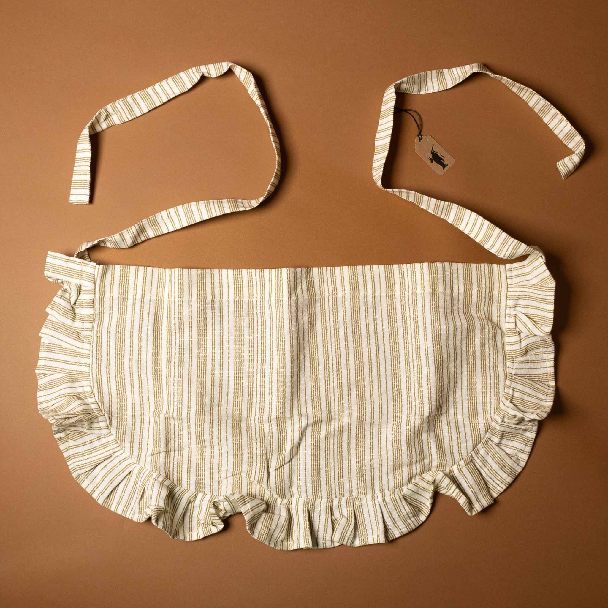 Children's Linen Apron | Ruffled Stripes