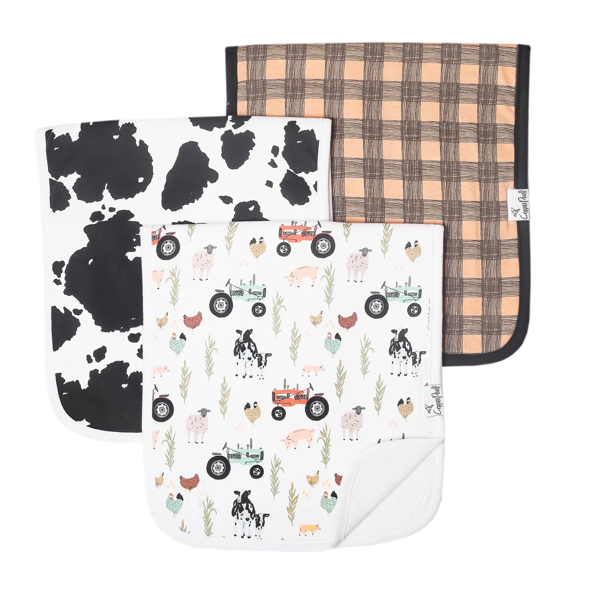 Copper Pearl Jo Premium Burp Cloths 3 Pack