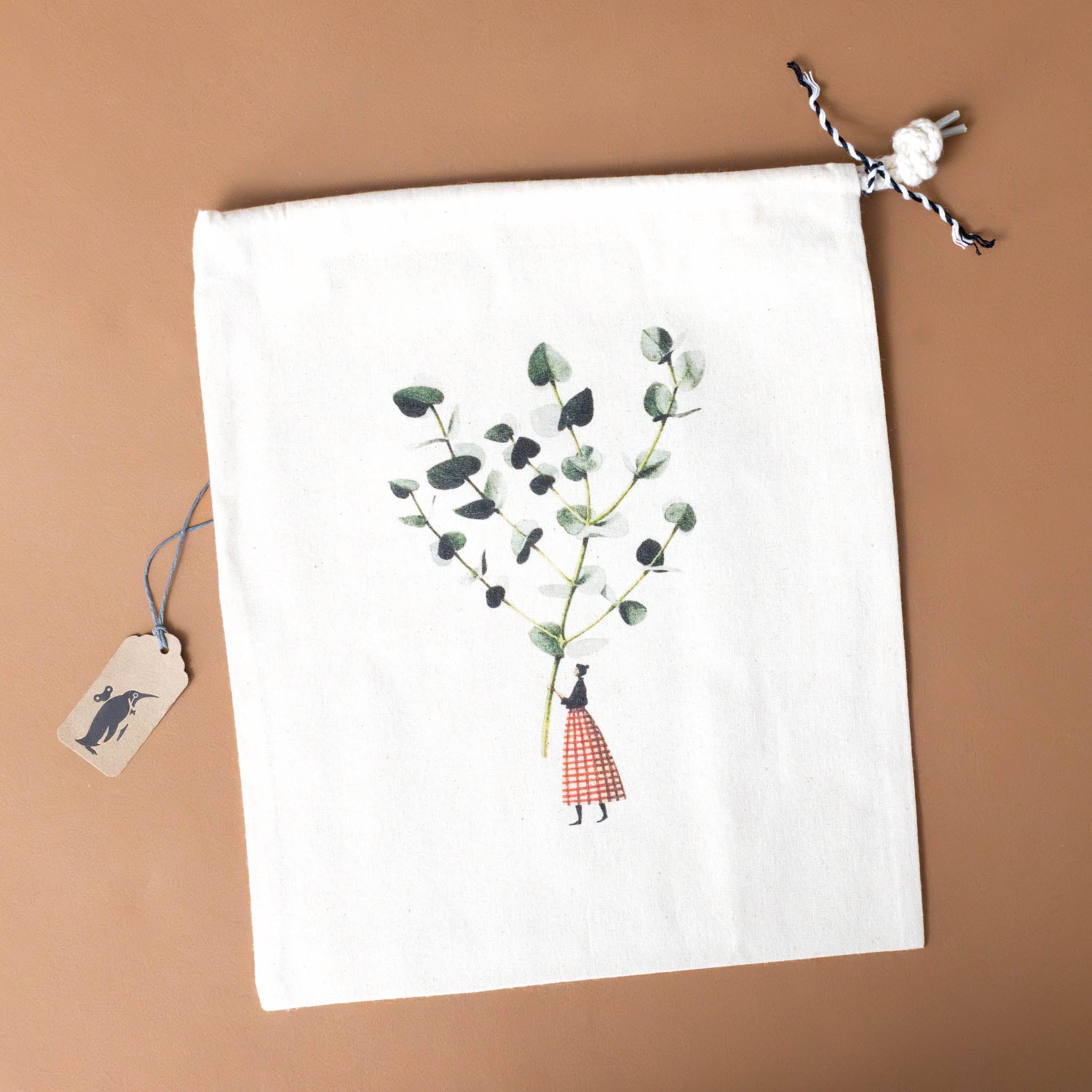 Cotton Drawstring Pouch | Eucalyptus