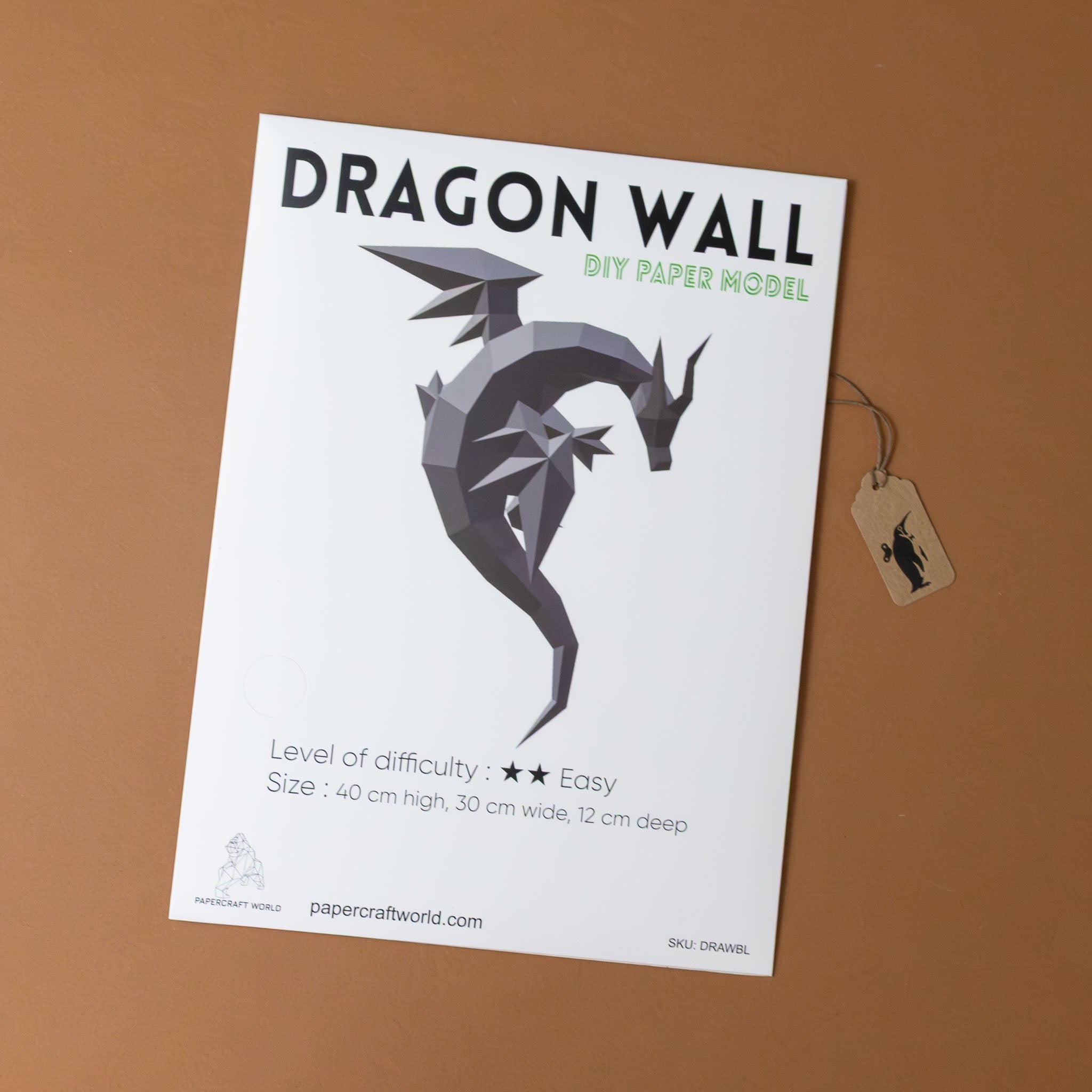 Build Your Own 3-D Origami Dragon Wall Art Kit
