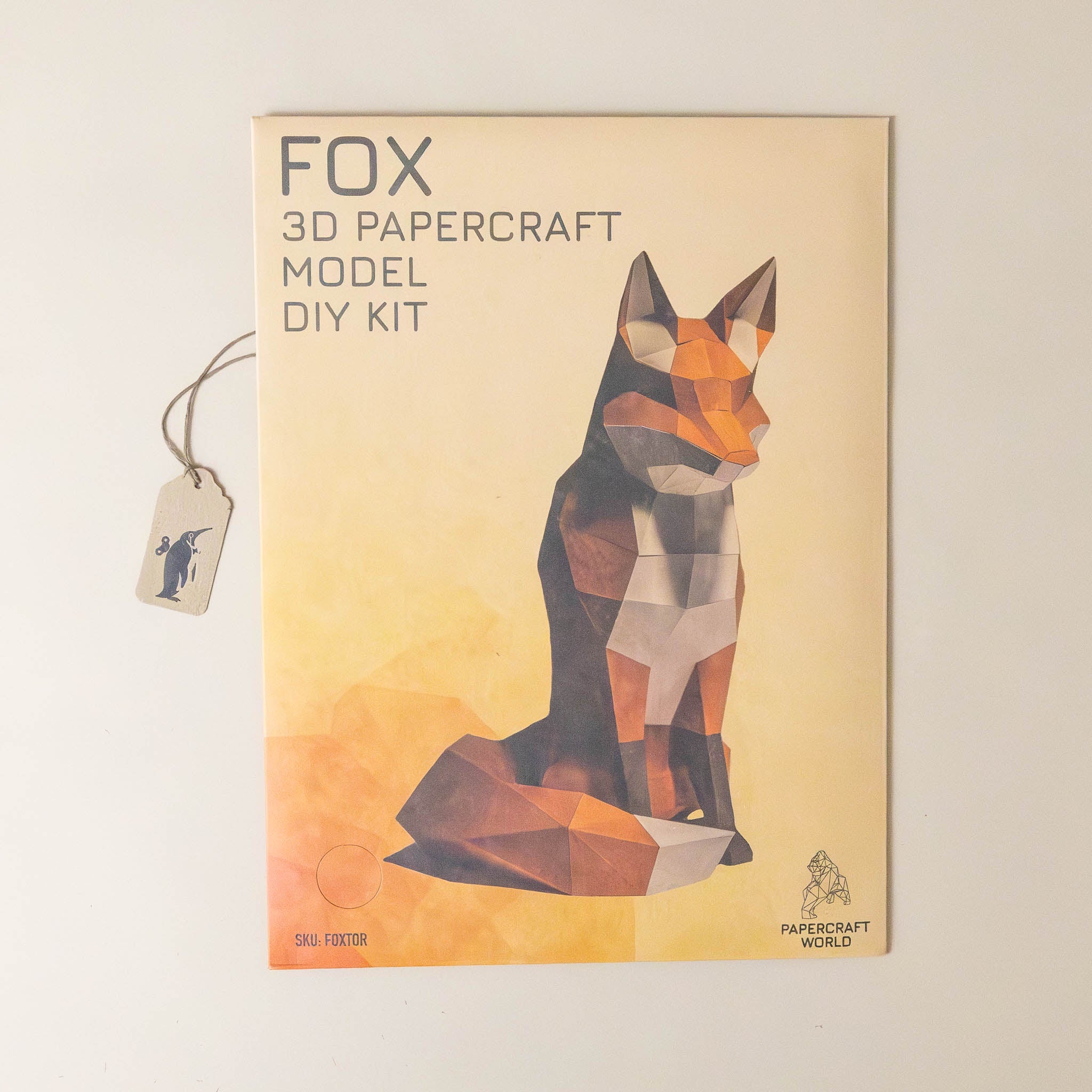 Build Your Own 3-D Origami Fox Model Kit