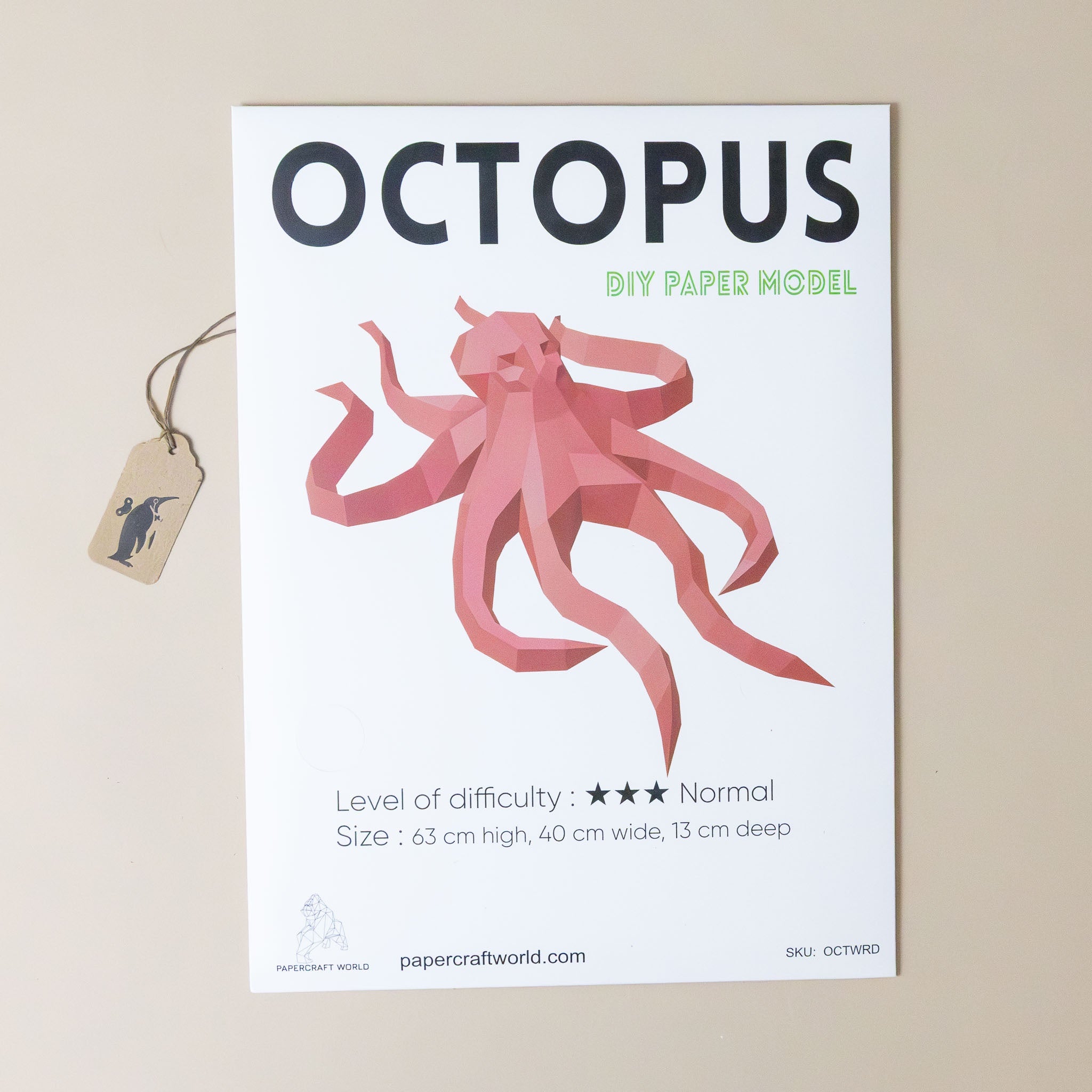 Build Your Own 3-D Origami Octopus Wall Art Kit