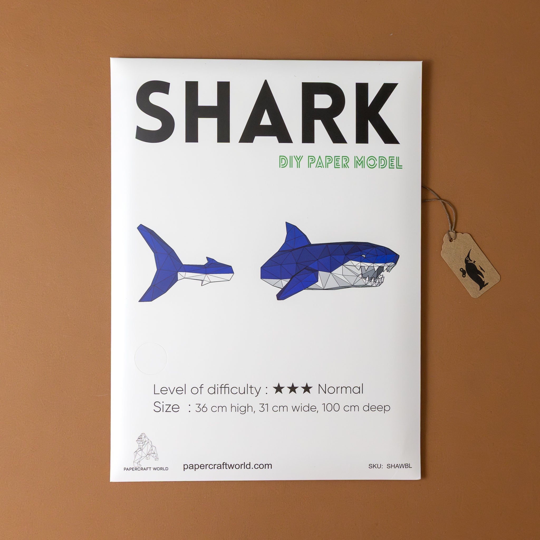 Build Your Own 3-D Origami Shark Wall Art Kit