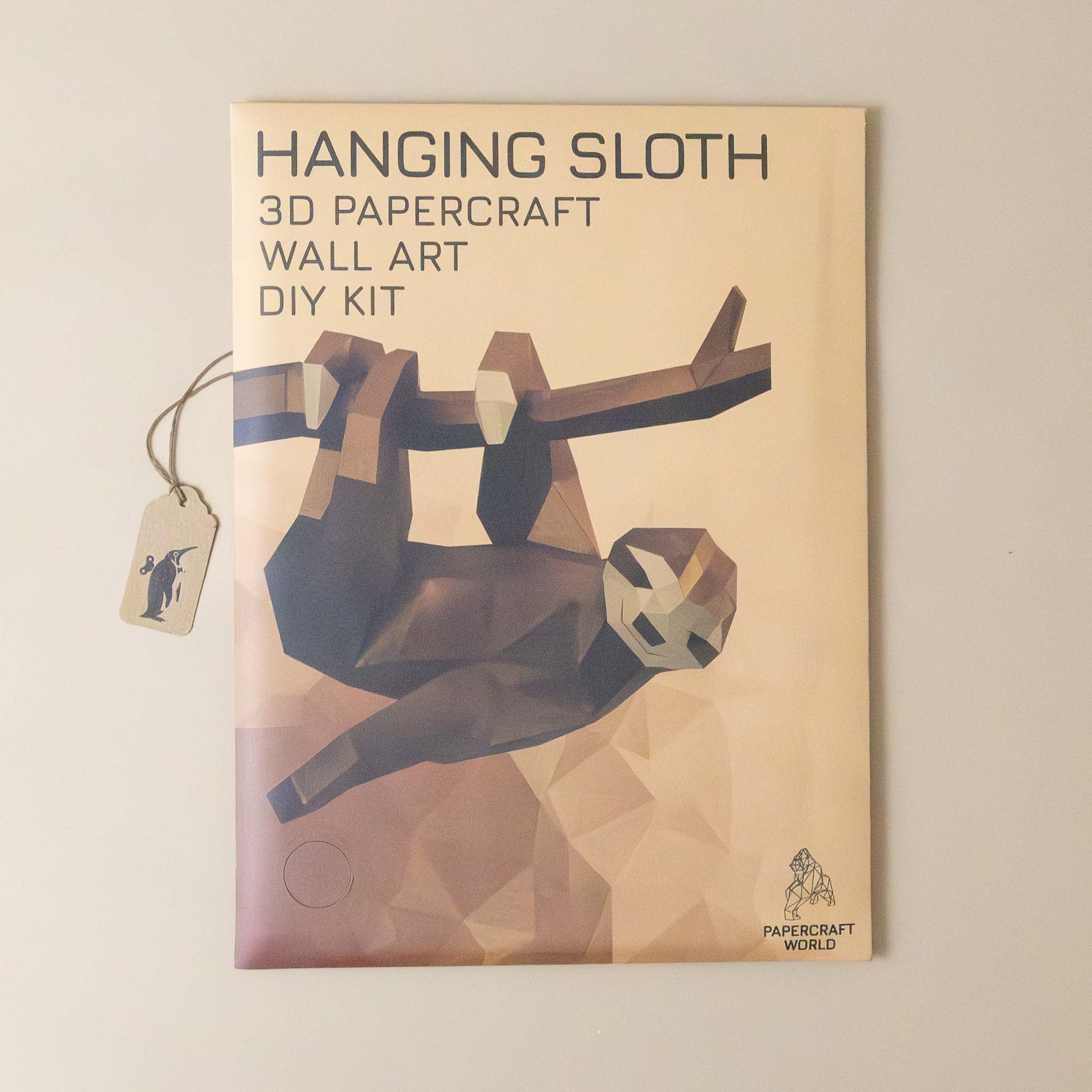 Build Your Own 3-D Origami Sloth Wall Art Kit