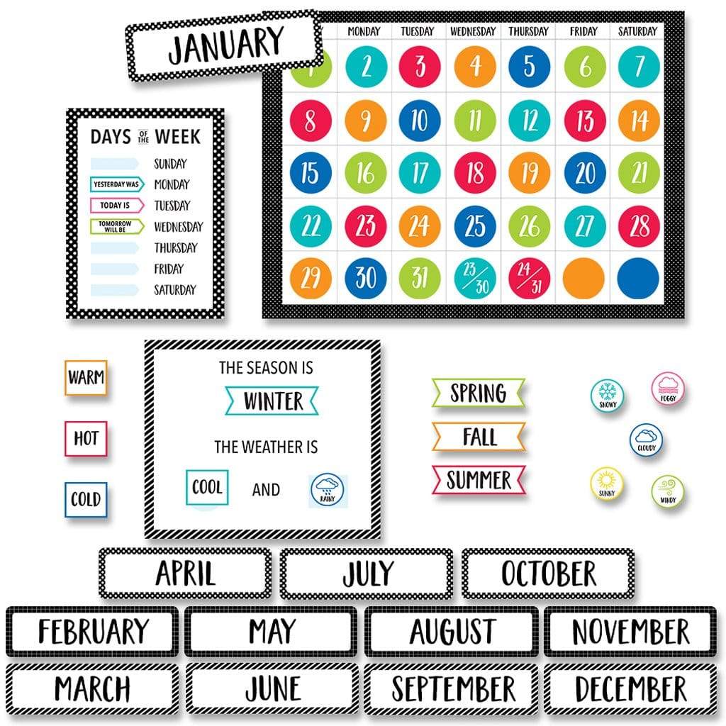 Core Décor Calendar Bulletin Board Set