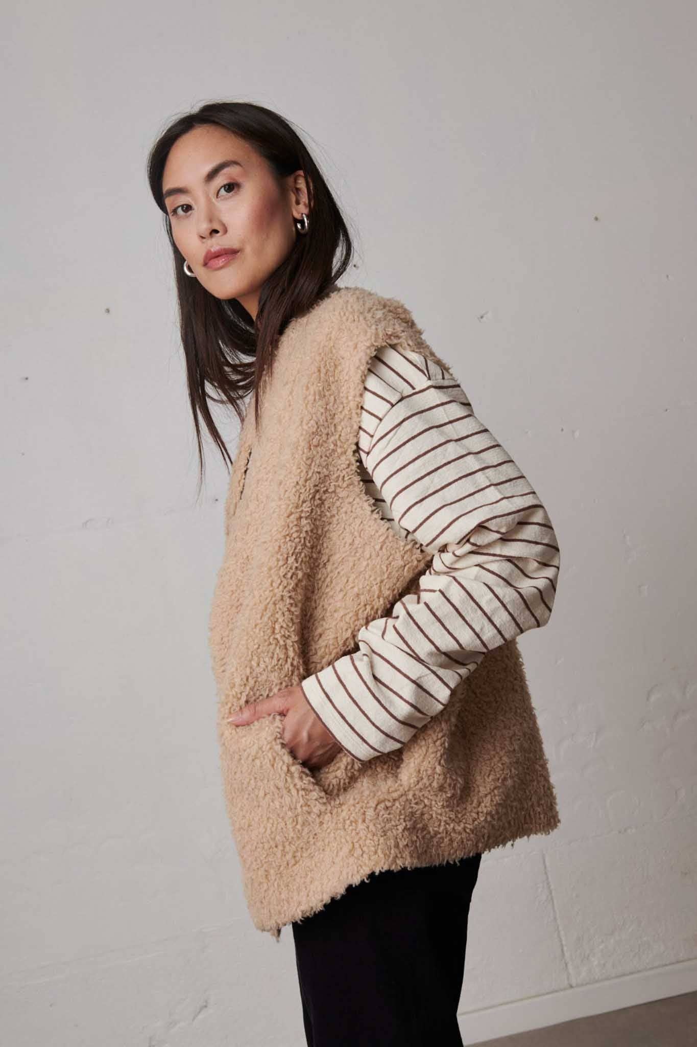 BAXTER LATTE Shearling jacket: YOU