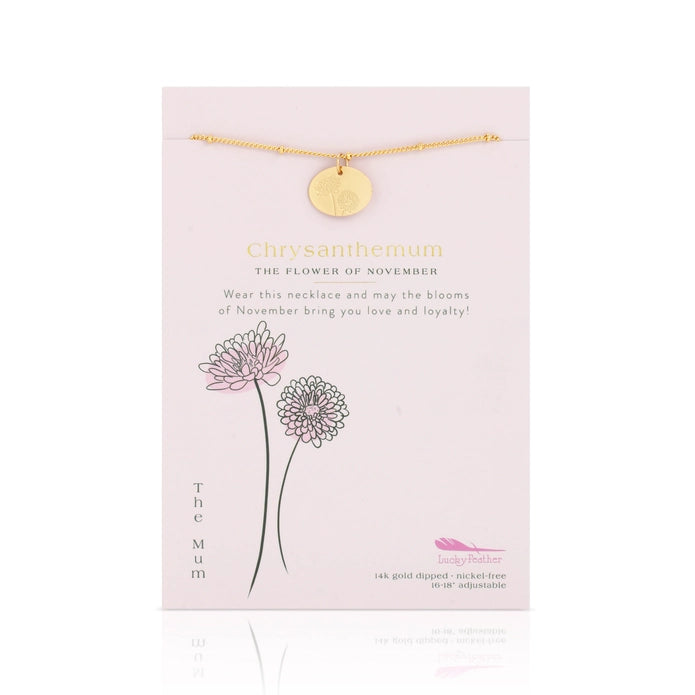 November Birth Month Flower Necklace - Chrysanthemum