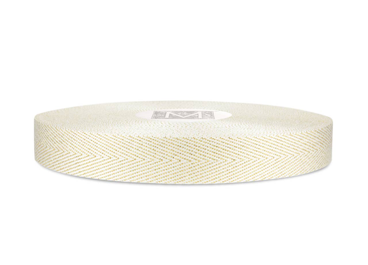 Sparkling Herringbone - Cream/Gold Sparkle
