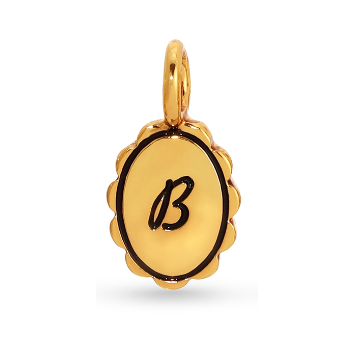 Charm Garden - Scalloped Initial Charm - Gold - B