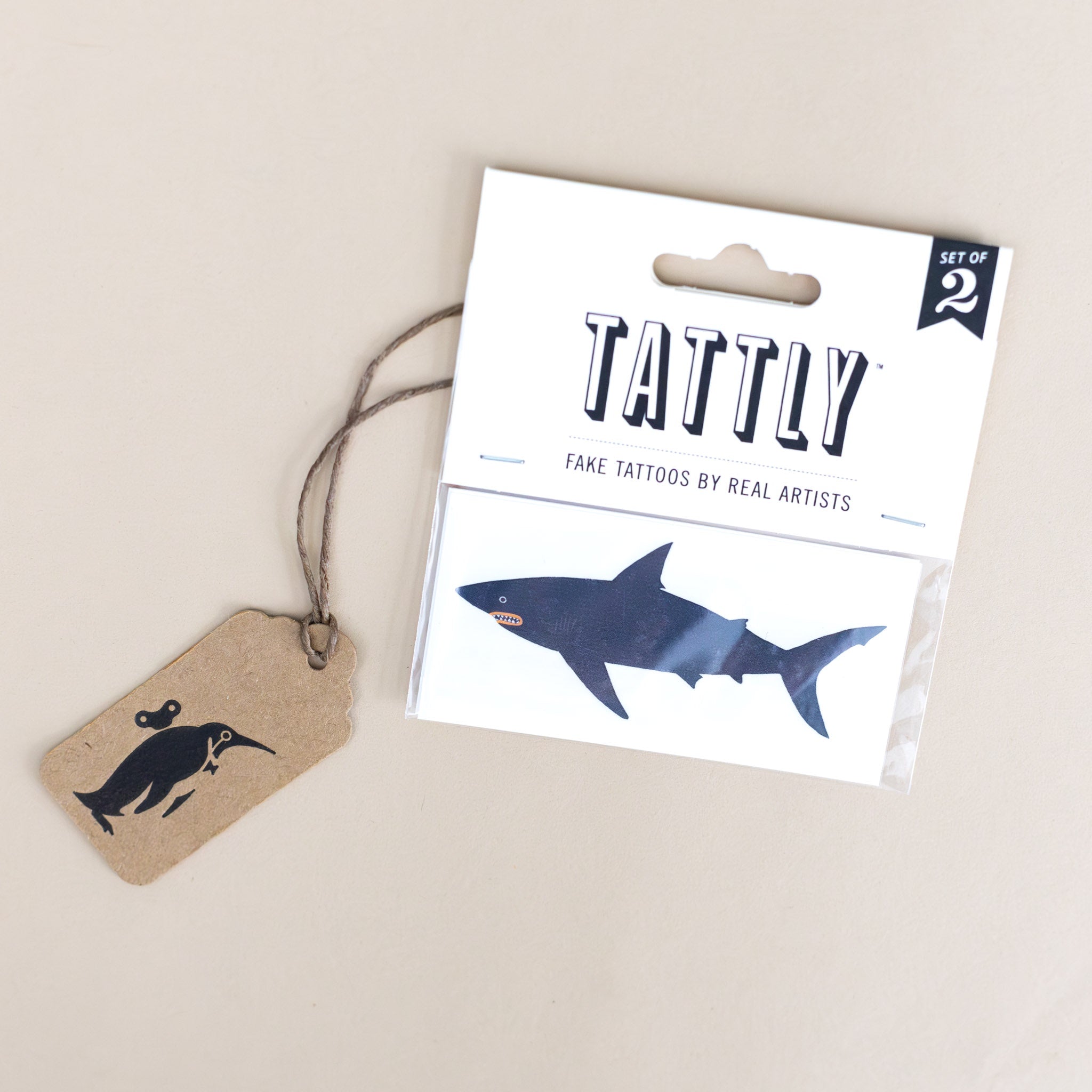 Dark Waters Shark Temporary Tattoo Pair