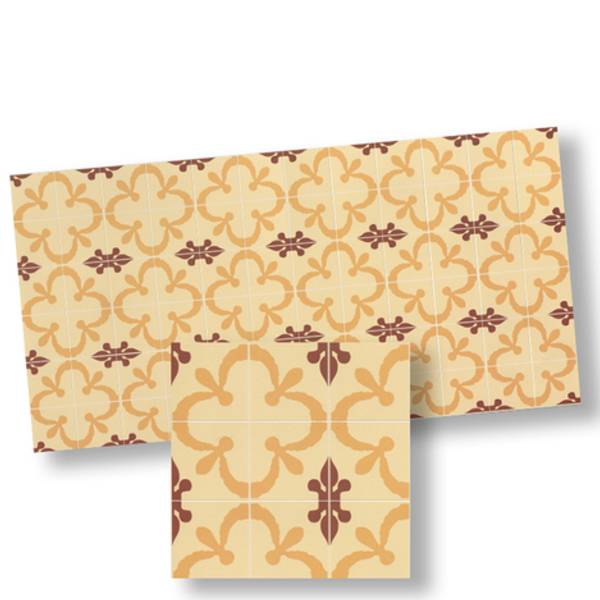 Dark Brown & Yellow Mosaic Dollhouse Floor Tile
