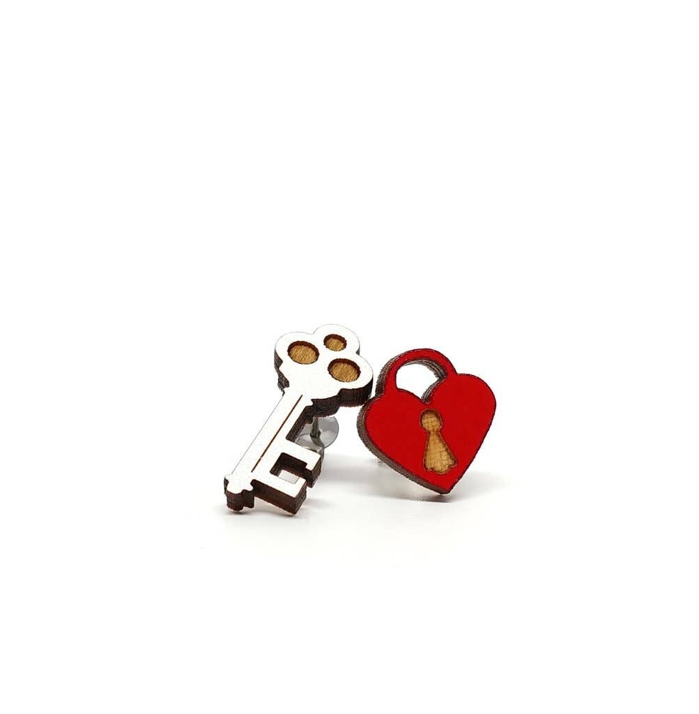 Unpossible Cuts Lock and Key Earrings