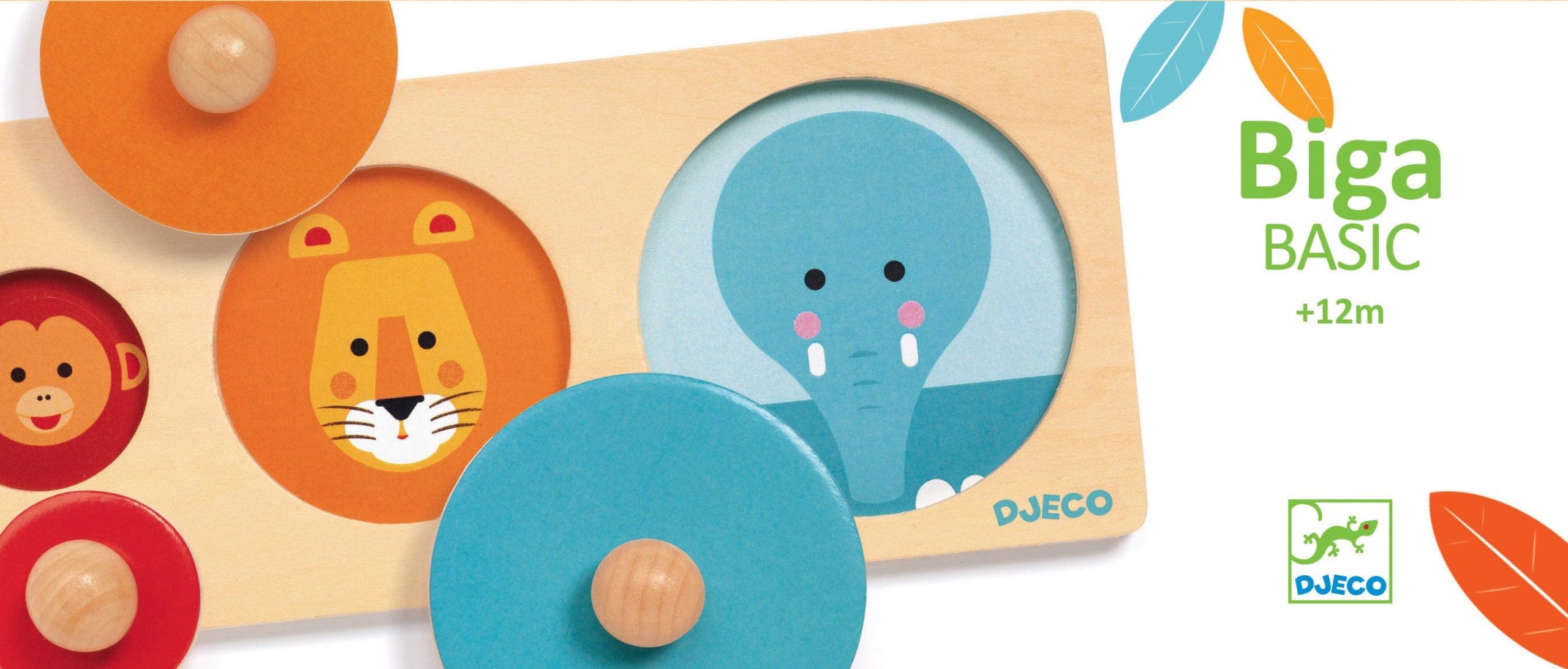 Djeco BigaBasic Wooden Puzzle - Wooden Toys for Toddlers