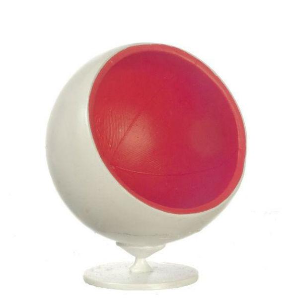 Red Dollhouse Miniature Ball Chair