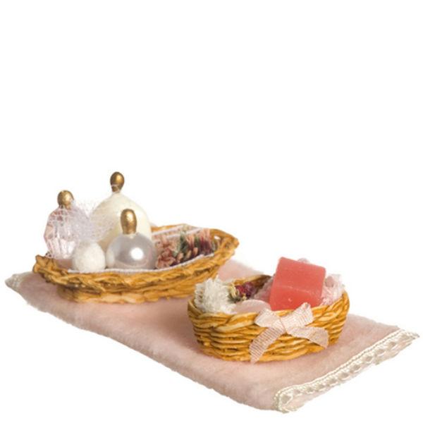 Pink Dollhouse Miniature Bath Accessories