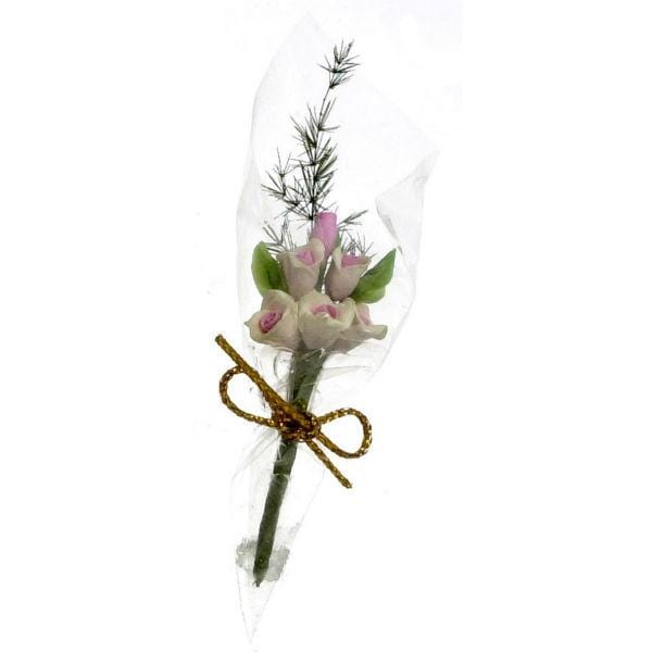 Dollhouse Miniature Bouquet of Pink Roses
