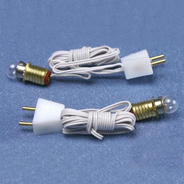 Wired Dollhouse Sockets With Plugs & Round Screw-Base Bulbs