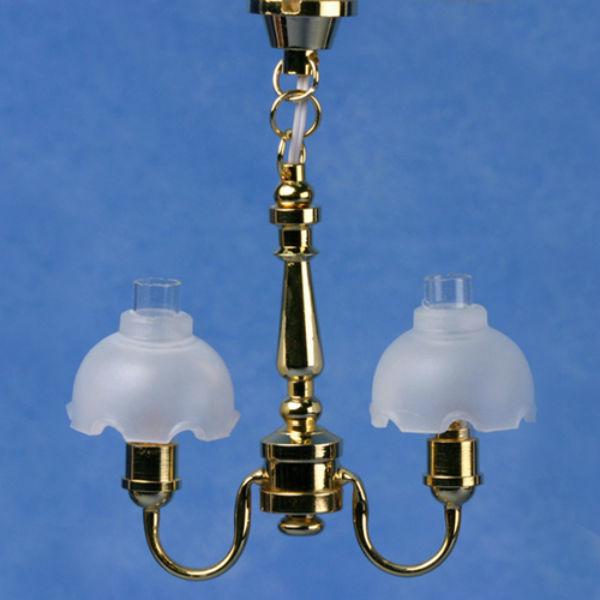 2-Light Dollhouse Miniature Chandelier