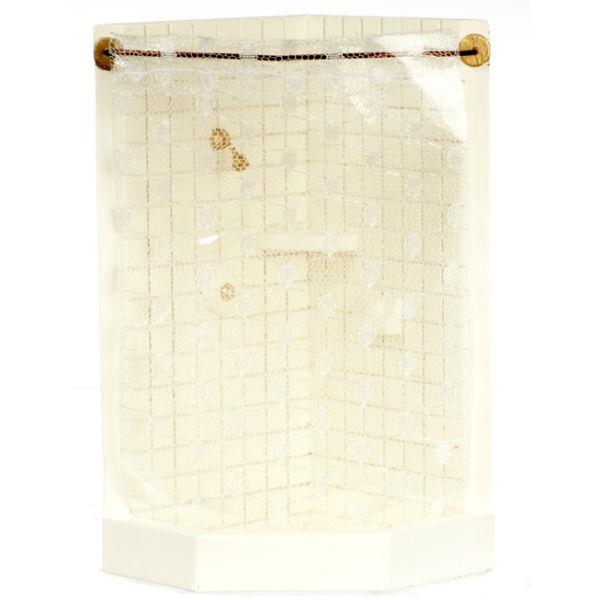 Dollhouse Miniature Corner Shower Stall