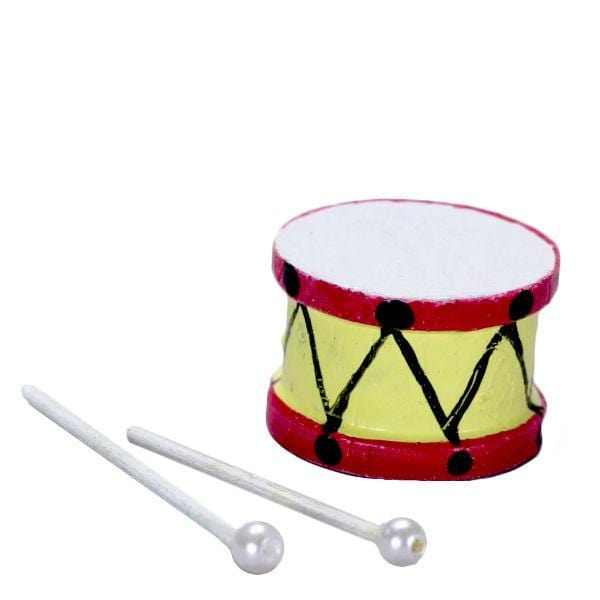 Dollhouse Miniature Drum with Drum Sticks